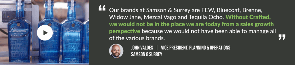 A quote about how the benefit of using Crafted ERP to manage multiple beverage brands.
