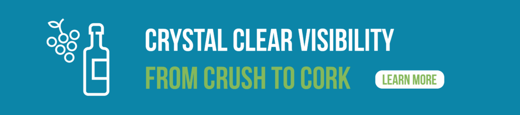 A graphic about crystal clear visibility from crush to cork