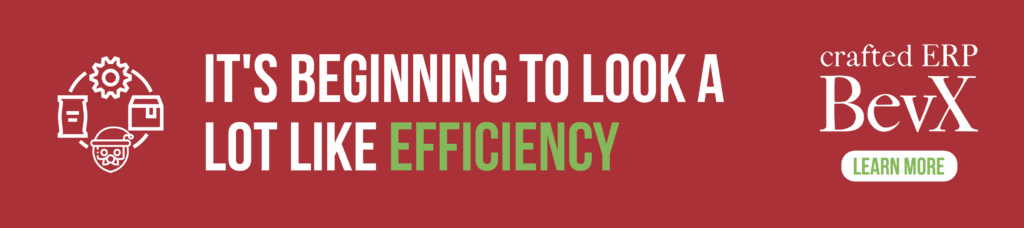 A graphic about Crafted ERP BevX that says "It's Beginning to Look a Lot Like Efficiency."