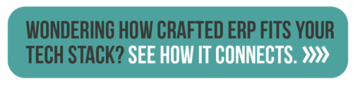 A call to action button to learn how to simplify your tech stack with beverage ERP. Click to contact the Crafted ERP sales team. 
