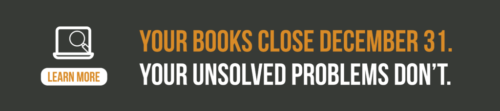 A graphic that says: Your books close Dec. 31. Your unresolved problems don't. Click to learn about Crafted ERP for leadership teams. 